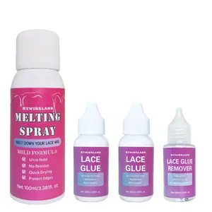 Mywigsland Lace Melting Spray Kit 4-Piece Set with Strong Hold Lace Glue & Remover for Seamless Closure & Natural Look