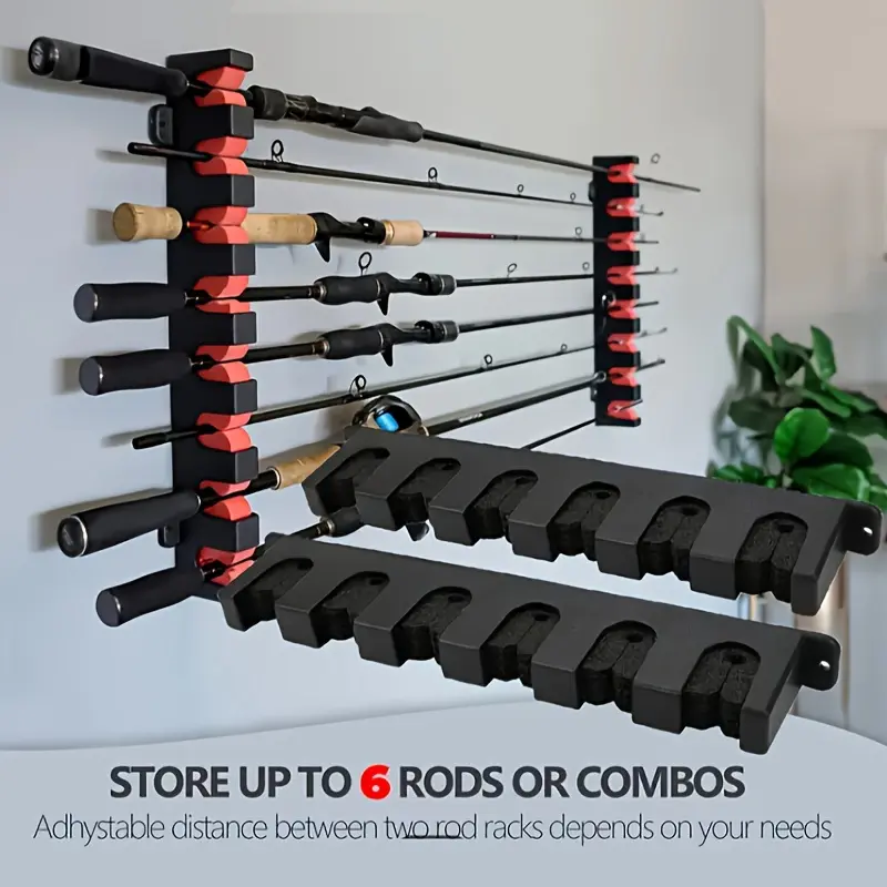 Fishing Rod Holder for Wall, 2 Counts/set Fishing Gear Collection Storage Rack, Fishing Rod Display Rack, Great Gift for Men and Male Friends
