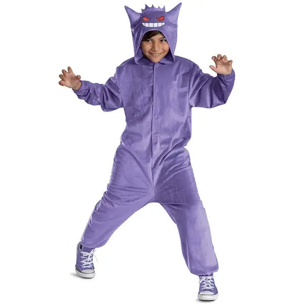 Kid's Deluxe Pokémon Gengar Hooded Jumpsuit Costume