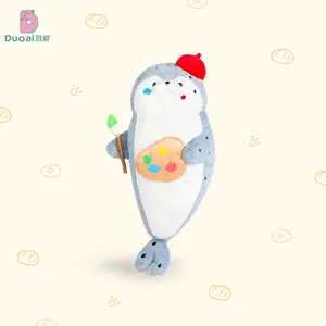 Cute Chef Otter Plush Toy, Fluffy Sea Otter Stuffed Animal with Chef Hat & Spatula, Kawaii Doll