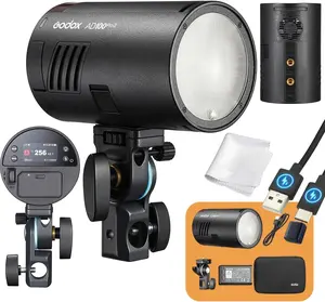 Godox AD100ProII Flash Strobe, 2.4GHz X System+433Mhz Module/2850mAh Battery/2W LED/10 Brightness Levels/490 Full-Power Pops/0.01–1.5s Recycle Time/USB-C Charging/1-256-1/1