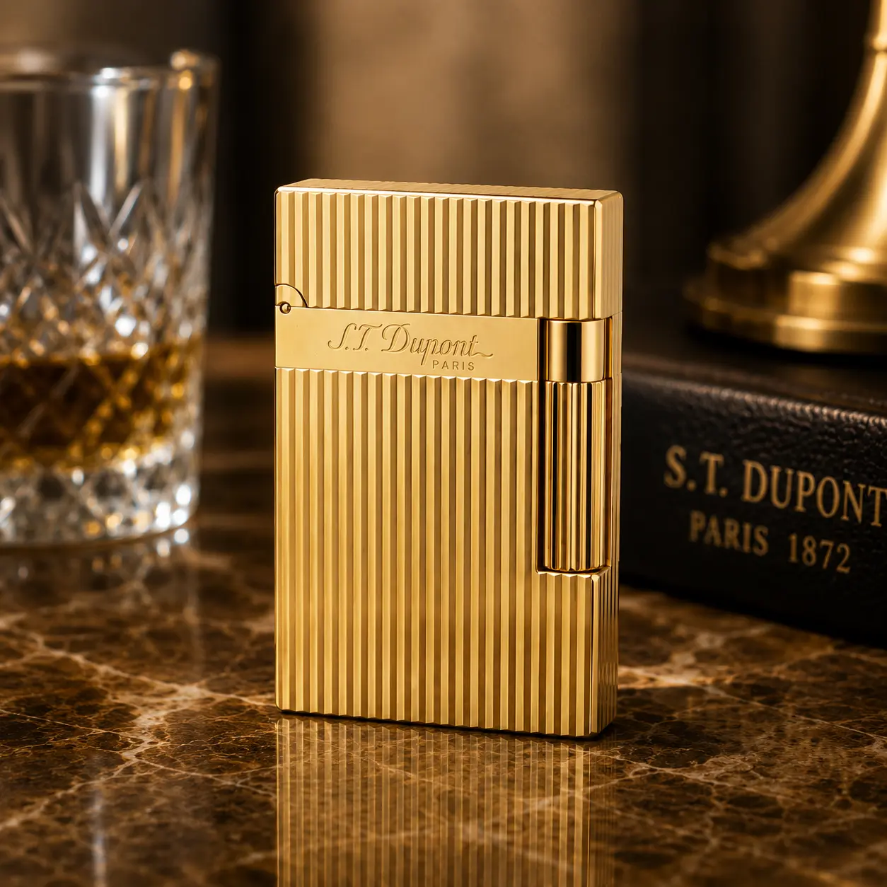 [Classical] DPT Vertical Gold Metal old fashined Lighter (NO FUEL) 138g porfect gift