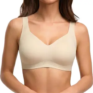VRCOMFY  Women's Jelly Bra  Wire-Free Full-Cup Pushing-Up Bra  Seamless Lifting Bra  Full-Coverage Lifting Plus-Size Bra  Comfortable Lifting Everyday Bra