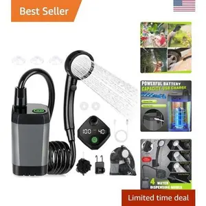 Versatile Rechargeable Camping Shower with Smart LED Display & Bath Accessories