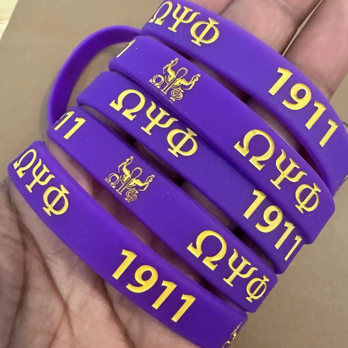 Purple Omega Psi Phi wristband