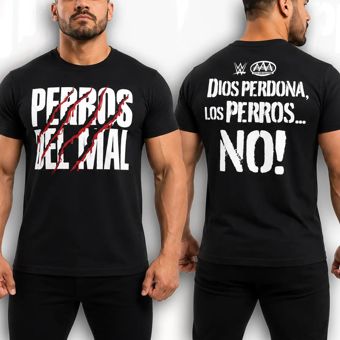 Los Perros del Mal AAA Faction T-Shirt, Men's Black Wrestling Graphic Tee, Retro Unisex Fan Apparel