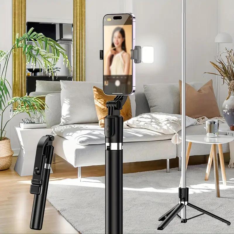 68 Inch Retractable Selfie Stick Professional Floor Tripod For Live Streaming, With Wireless Remote, 360° Rotation, Stable Anti-shake Design. Ideal For Travel Vlogs & Outdoor Live Streaming. Compatible With IPhone/Android Smartphones