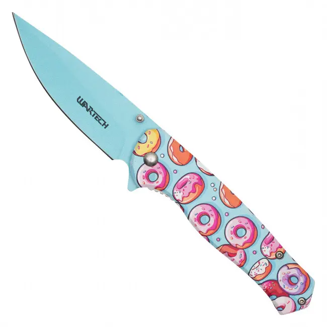 Donut Pocket Knife – Sprinkle Pastry Artwork – Sweet Dessert Collectible – Bakery Treat Theme – Doughnut Lover Gift – Assisted Opening Folder – Colorful Food Design