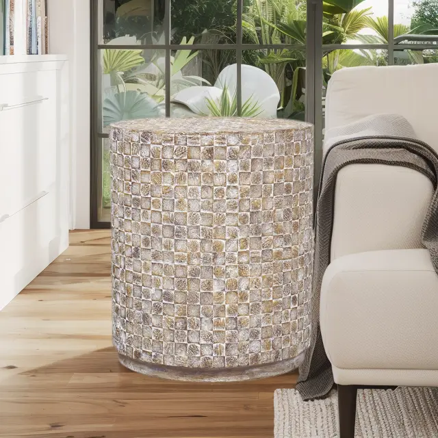 19 inch Wide Metal Storage Accent Side Table in Antique Bronze, Fully Assembled, End, Bedside Table and Nightstand, for the Living Room and
