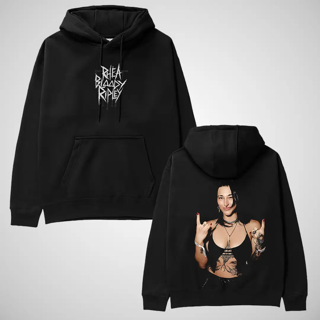 Rhea Ripley Men's Relaxed Fit Cotton Blend Graphic Crewneck Pullover Sweatshirt - Official WWE Wrestling Apparel, Menswear Tops Clothes, Long Sleeve Casual Streetwear, Ultra Cotton Print, Standard Sizes Including 3XL, 7-Day Return/Exchange, Cold Wash, Gra
