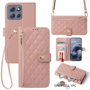 Motorola Edge60 Fusion/ Edge50/ Edge 70/g86/g 5g/ G55/g75 5g/ G54/e15/g15/g14 4g/ G13/ G55 5g/g86 Power/ultra Crossbody Bag, Flip Cover Phone Case with Card Slot and Zipper Wallet