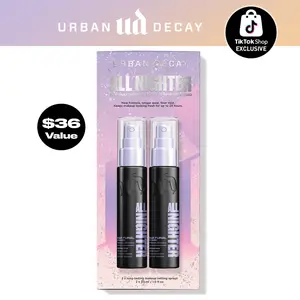 Urban Decay Mini All Nighter Setting Spray Duo – 2x Travel Size Long-Lasting Waterproof Makeup Setting Spray