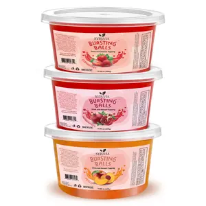 3 Flavors Popping Boba Pearls – Strawberry, Pomegranate and Peach Bursting Tea Balls for Drinks & Desserts, 1LB Pack of 3, Flavored Bubble Tea Pearls