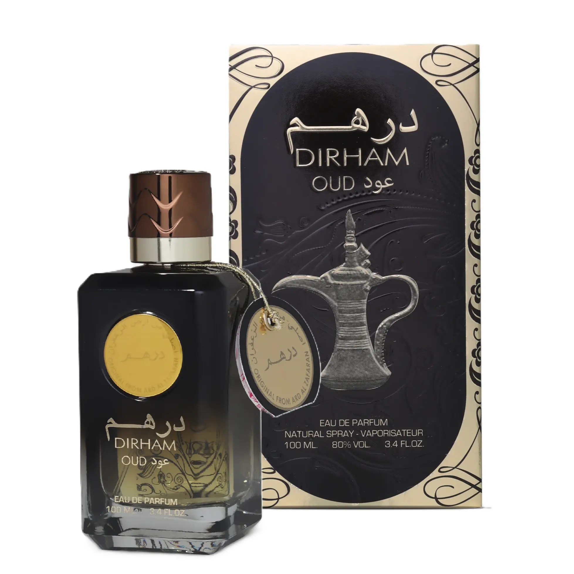 Ard Al Zaafaran Dirham Oud for Unisex Eau de Parfum Spray, 3.4 Ounce