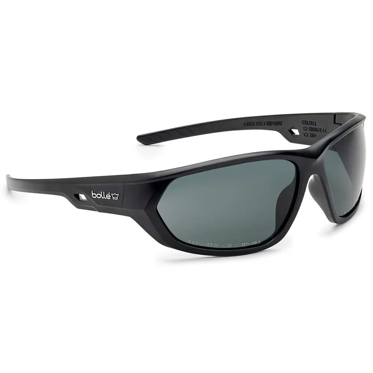Bolle Komet Safety Sunglasses, Polarized Smoke Lens, UV Protection, Ergonomic Design, Glare Reduction, Optical Protection, Outdoor