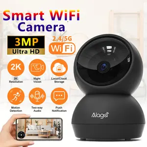 【Alaga AI 3MP CCTV 2K 2.4G/5G WiFi6 Security Camera】Indoor Monitor 360° PanTilt, Human Detection, Dual-Band, With Alexa