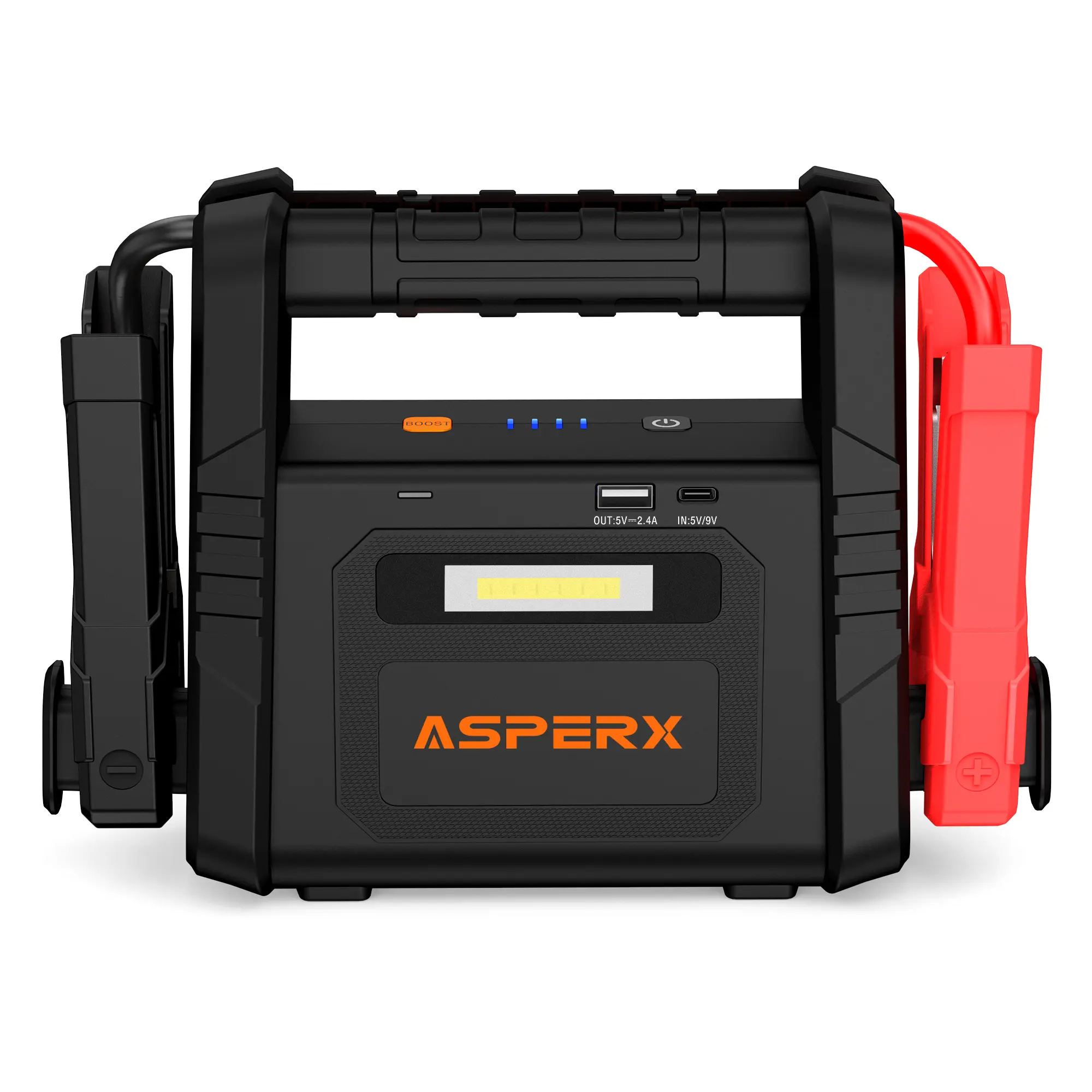 ASPERX 6000A Car Jump Starter(for Up to All Gas and 12.0L Diesel Engines), Quick Charge Power bank, 12V Vehicle Battery Starter, Built-in LED Light