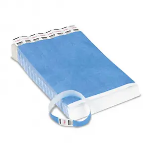 212 MAIN Sequentially Numbered Blue Crowd Management Wristbands - 500 per Pack, Adhesive Tyvek, Guest ID Visual Label for Office & School Crowd Control
