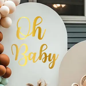 Oh Baby Party Wall Sticker, PVC Self-Adhesive Removable, Perfect for Party Decoration, Easy to Apply and Remove