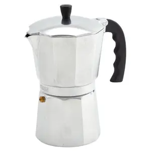 USA B120-42V Aluminum Espresso Stovetop Coffeemaker 3-Cup Pack of 1, Silver Color Filter Pots