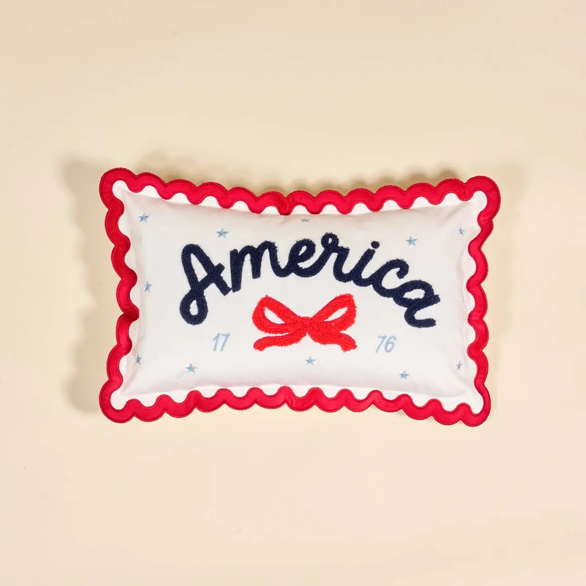 America Scalloped Rectangle Throw Pillow