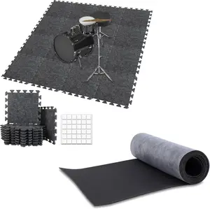 Thick Sound Absorbing Interlocking Floor Mats +  Mass Loaded Vinyl Sound Proof Barrier