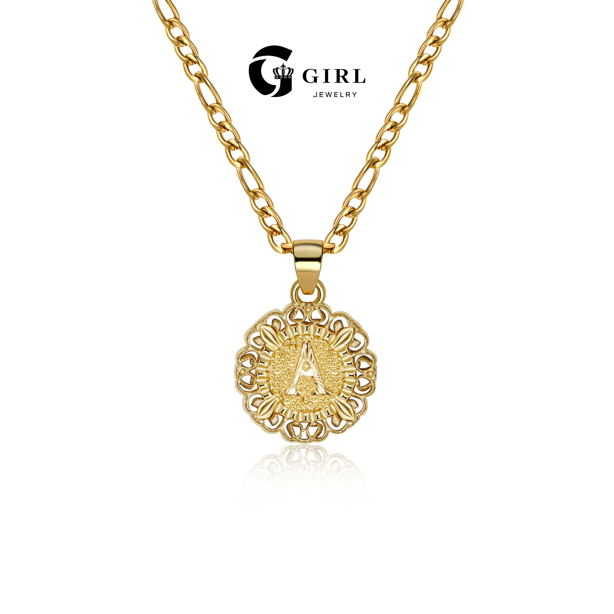 GGIRL Initial Pendant Necklace 26-letter during necklace 18K Gold Plated female clavile neck chain male accessories Fashion Jewelry Gift for Holiday Haul Christmas Birthdays Anniversaries