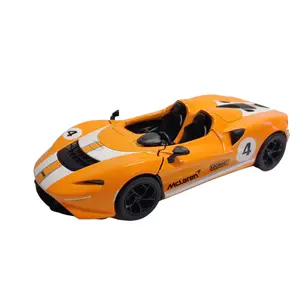 KINSMART 1:36 Scale McLaren Elva Livery Editions Die Cast Metal Model Toy Car Yellow Size 5 Inches Length with Door Openable Action