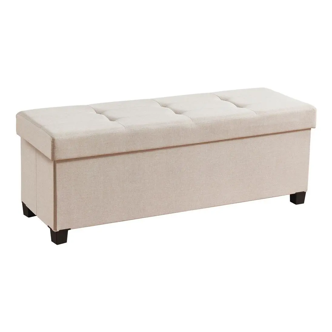 Ornavo Home Large Collapsible Storage Ottoman with Legs Ornavo Home Large Collapsible Storage Ottoman with Legs