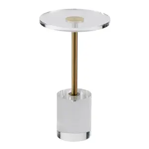 summervibes VEVOR Clear Acrylic End Table, Acrylic Side Table with a Solid Base, 11.9x 11.9 inch Round Tabletop, 21.4 inch High, for Coffee, Drink, Food, Snack used in Living Room, Bedroom, and Study, 11.9 In