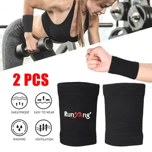 2 PCS Sports Wristband for Men & Women, Breathable Wrist Band Absorbent Sweat Band for Tennis, Basketball, Running, Gym, Volleyball Golf Working Out