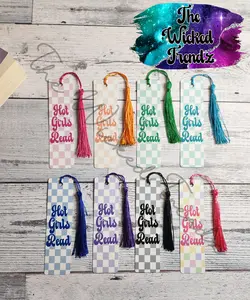 Metal Bookmark Checkered Print Retro Hot Girls Read Multiple Colors Bookmark Bookshelf Library Reading Reader Booktok