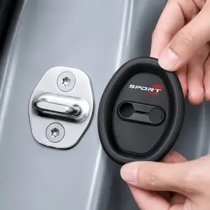 4PCS Car Door Lock Silicone Pad Set,Door Latch Protector Cover Pads,Shock Absorbing Car Door Lock Buckle Cover,Anti Scratch Car Door Striker Cover for Cars SUVs Trucks Pickups