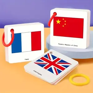 120 World Flag Recognition Cards Set, Adult Cultural Learning Cards, Knowledge About World Geography, Family Education Tool, Holiday Gift, Desktop Decoration, Travel Card