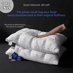 Goose Feathers and Down Pillow for Sleeping Hotel Collection Bed Pillows, Gusseted, Down Alternative Bed Pillows,1PC
