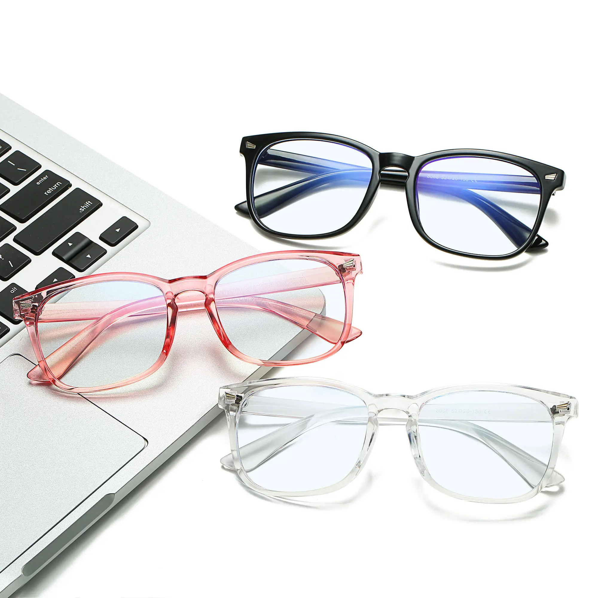 3 Pairs Blue Light Blocking Glasses, Unisex Non-prescription Retro Square Frame Computer Eyeglasses