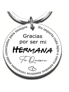 1PC Stainless Steel Keychain Men Christmas Gifts for Men Brother Gifts Keychain Sister Keychain