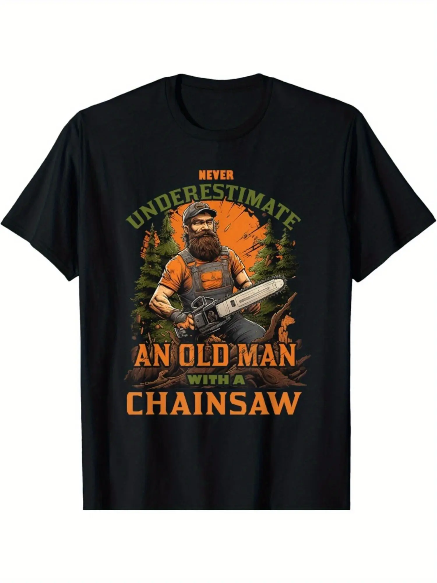 Men'S Carpenter Lumberjack Professional T-Shirt, C unisex soft cotton short sleeve t shirt, vintage graphic casual tee for men women teens, perfect birthday holiday gift for camping travel gym daily street casual wear