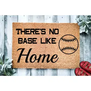 Doormat There's No Base Like Home Doormat - Funny Door Mat - Cute Doormat - Welcome Mat - Baseball Doormat - Family Gift Home Doormat 3060zz
