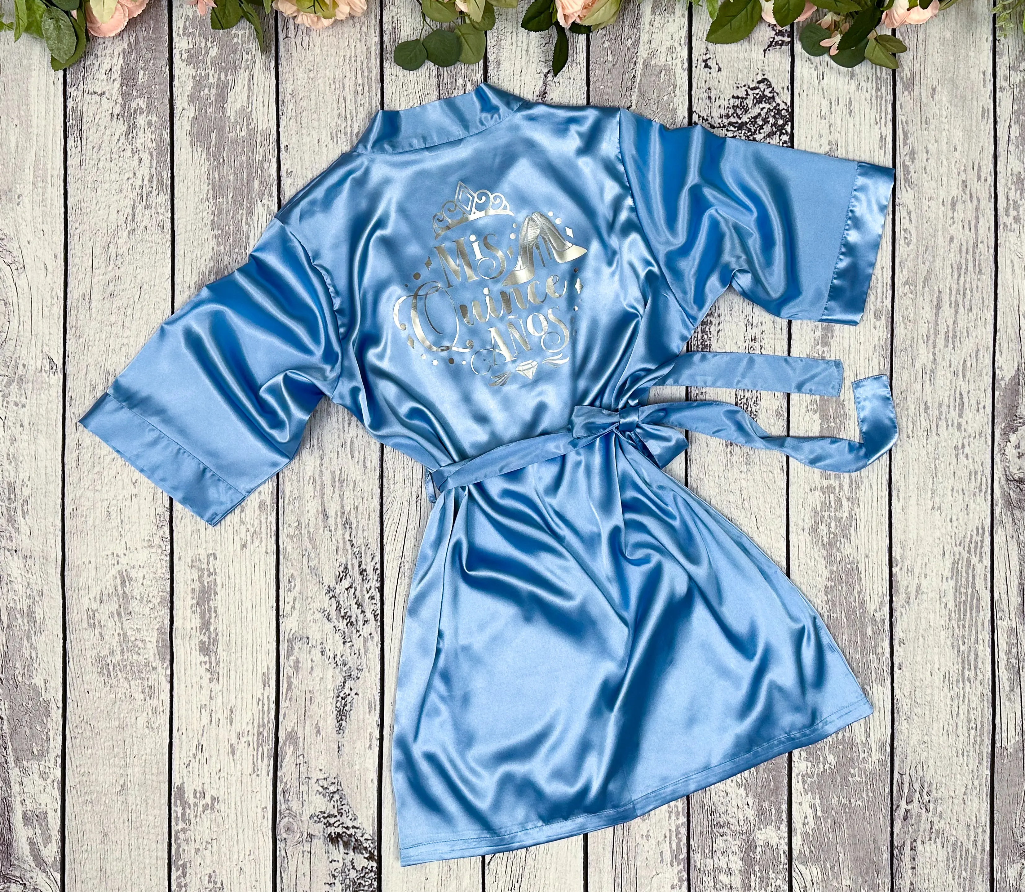 Quinceañera Robe with Hills Design Dress Satin Loungewear Womenswear Accessory Fairy Gowns Women Underwear Nightwear