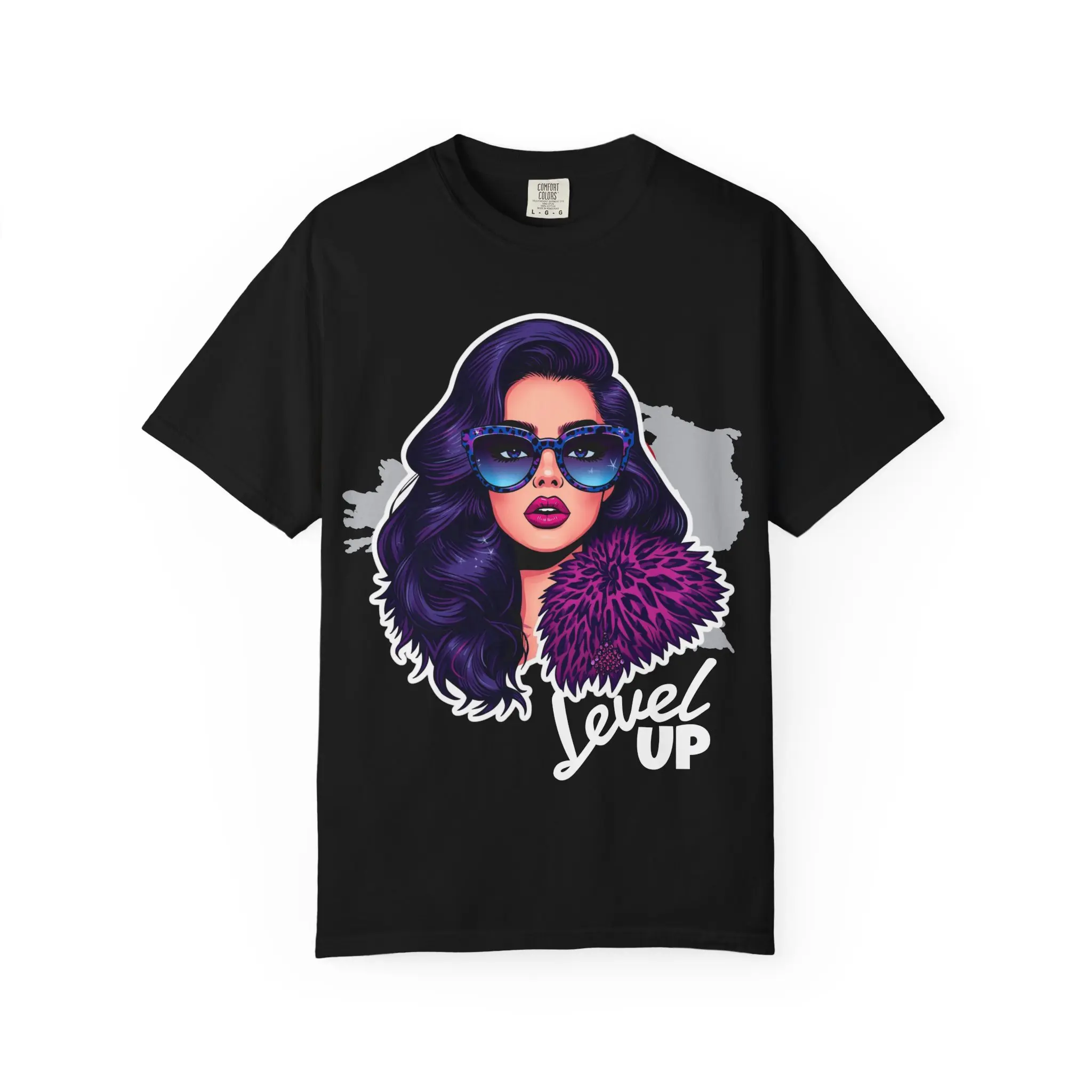 Graphic Boss Chic 'Level Up' Design Men's, Casual T-Shirts Wear, Streetwear Style Cotton Fabric, Sizes S to 4XL, Soft Garment-Dyed Fabric, Durable Double-Needle Stitching T-Shirt