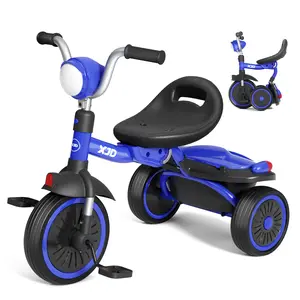 XJD Toddler Tricycle, Foldable Toddler Bike with Pedals, Tricycle for 1-5 Year Olds, Adjustable Comfortable Seat, Birthday Gifts for 1-5 Years Old Boys and Girls