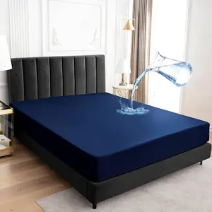 BePatio Waterproof Deep Pockets Fitted Sheet,Mattress Pad,Cooling Anti-slip Bedding Sheet, Waterproof Mattress Cover for Bedroom, Mattress Protector for Elderly,Teen &  Adults ,Bedroom Accessories