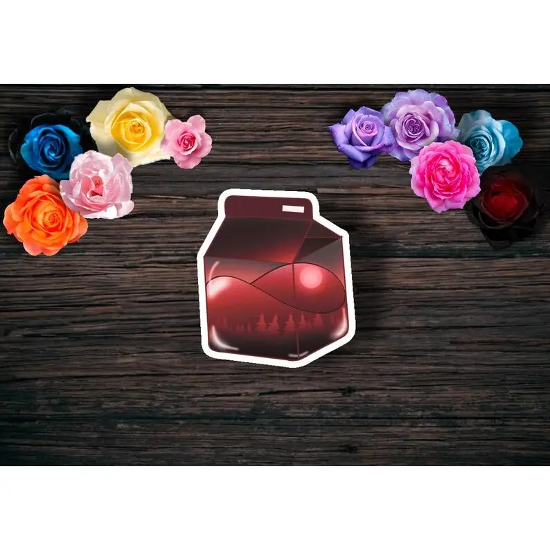 Crimson Forest: Glossy Milk Carton Sticker