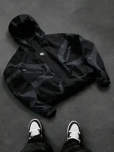 PAVTROS men’s color-block patchwork hooded long-sleeve jacket, lightweight windbreaker Y2K functional-style jacket featuring a bold embroidered print design—perfect for everyday outings and trendy gatherings. Available in multiple colors and sizes S–2XL.