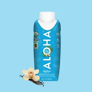 ALOHA Vanilla Protein Shake | 12-Pack | 18g Plant Protein | Certified USDA Organic, Vegan, Gluten-Free, Stevia-Free | Rich & Creamy Vanilla | Grab-and-Go Clean Protein Ready-to-drink