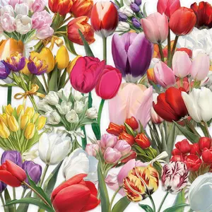 Tulip Pattern Sticker, 50pcs/set Self Adhesive Decorative Stickers, DIY Decals for Water Bottle, Laptop, Phone Case, Scrapbooking, Journal Making, Protective