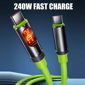240w Super Fast Charging Cable, Type-C to Type-C Digital Display Charger, Pd3.1 480mbps High-Speed Data Transfer Line