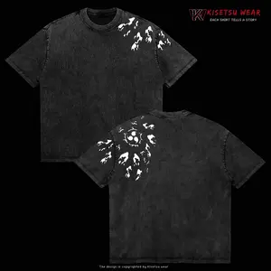 Uchiha Sasuke Curse Mark Tee – Washed Naruto Anime T-Shirt, Heavyweight Oversized Streetwear, Vintage Manga Graphic, Dark Aesthetic Ninja Clan Merch, Gift for Shinobi Fans