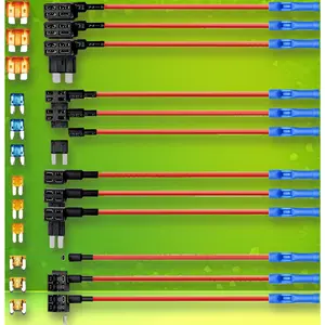 12 Pack Car Add a Circuit Fuse Tap 12V Fuse Adapter Mini ATC AMP Blade Fuse Connector Holder